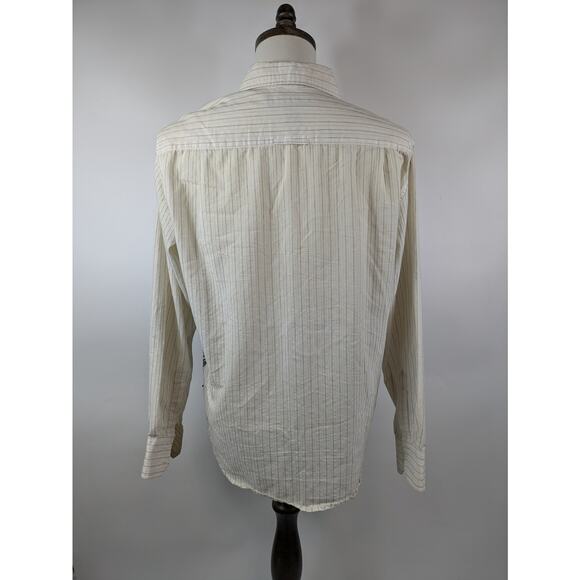 Counter Intelligence Men's L Shirt Button Up Long Sleeve Graphic Urban White Top - Picture 3 of 13
